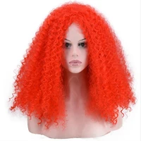 joybeauty red white green yellow glod temperature synthetic fiber women wig afro kinky curly cosplay hair wig 20inch