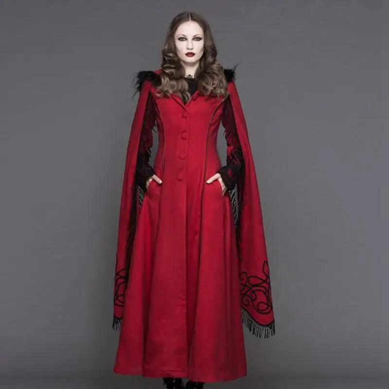 Devil модное женское длинное пальто с рукавом ангела и кисточками CT02401/CT02402|Женские