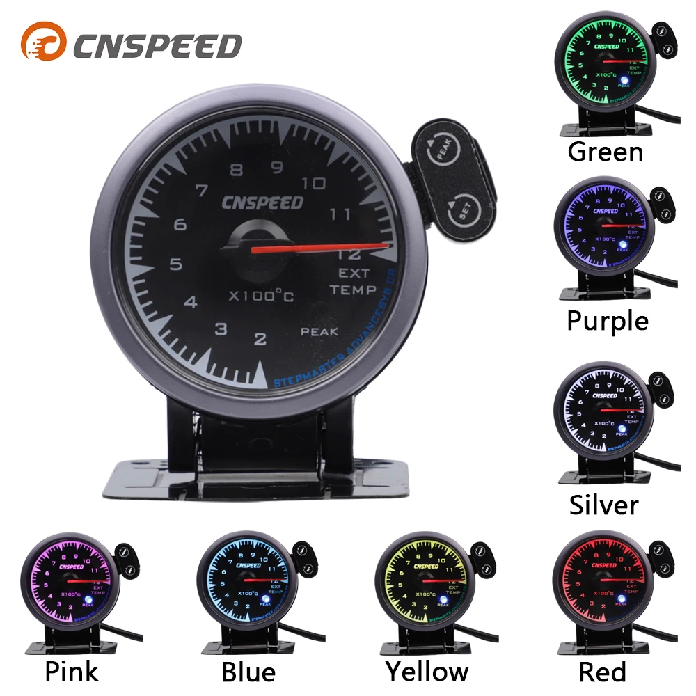 CNSPEED Shark pin, 7 цветов, 2," 60 мм, 12 В, Универсальный измеритель температуры выхлопных газов, датчик выхлопа, EXT, измеритель для honda, автомобильный измеритель