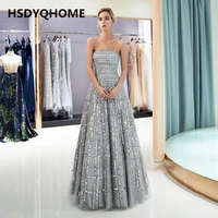 hsdyqhome fashion a line sequines evening dresses long high end strapless prom backless party dress