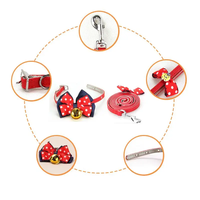 Ошейник для собак поводок регулируемый нейлоновый двойной слой Бабочка прочный