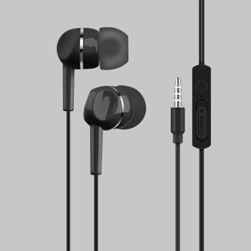Black K02 наушники-вкладыши, стерео наушники с регулятором громкости, проводная гарнитура, басы с микрофоном, наушники для iPhone, Xiaomi, huawei, samsung - Цвет: Black