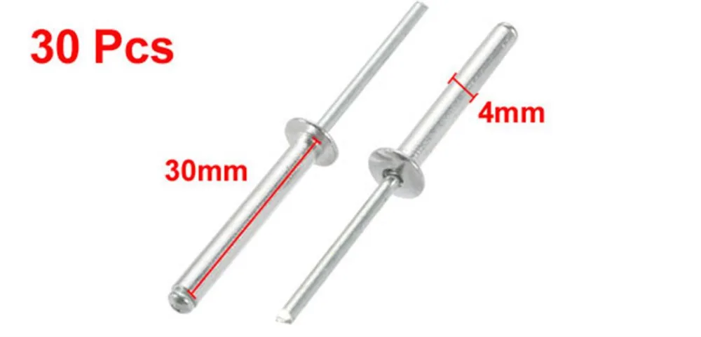30 шт. заклепки из алюминия/стали с открытым концом для зданий автомобилей