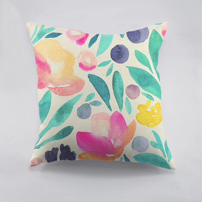 Акварельная живопись красивые цветы декоративная подушка для дивана крышка