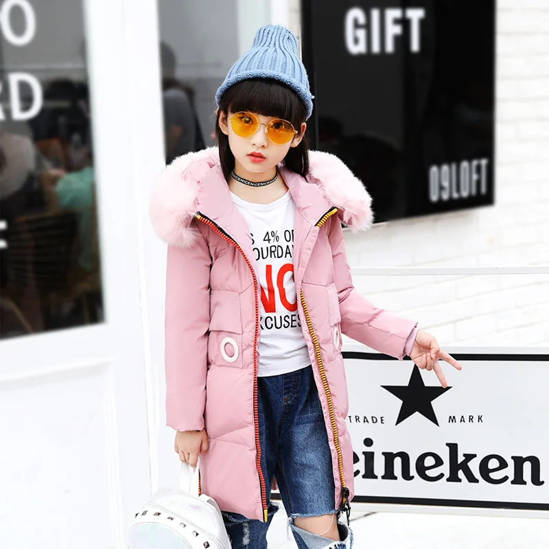 Новинка 2018 года Детский пуховик для мальчиков и девочек длинное зимнее толстое