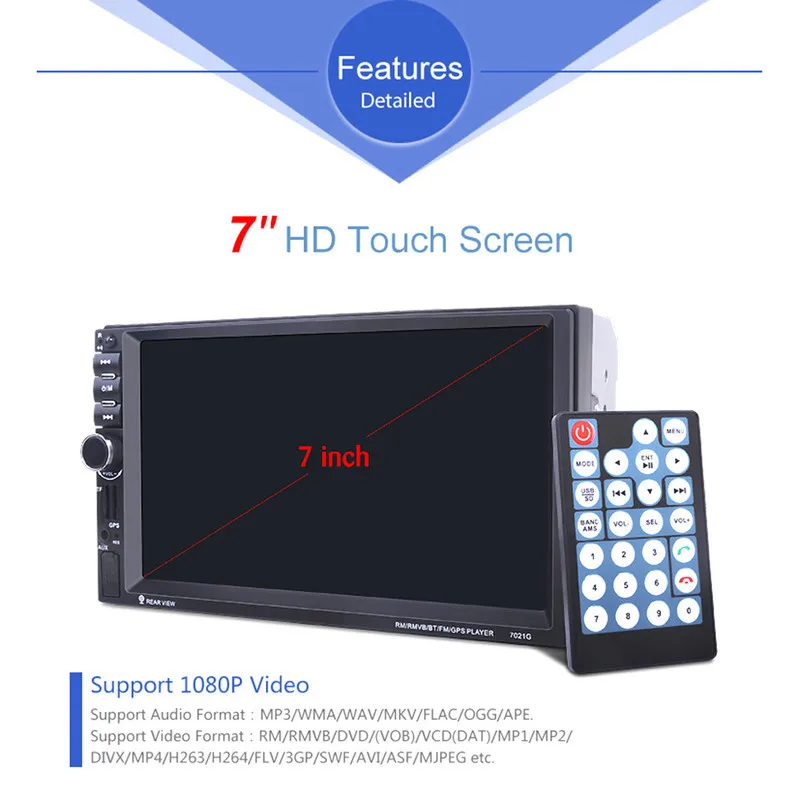Универсальный Автомобильный мультимедийный плеер авторадио 7021G 7 0 &quotHD 2 Din