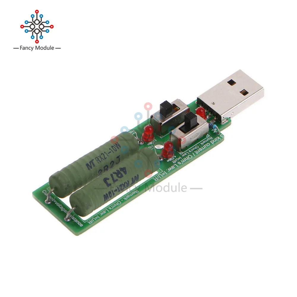 USB мини разряда нагрузочный резистор 2A/1A с переключателем 3V 5V 1A ток 2A 3A Батарея