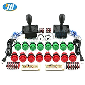 Аркадная игра diy части для DIY Raspberry pi 1 2 3 Mame Нулевая задержка USB энкодер 8 способ джойстик в американском стиле 28 мм Кнопка - Цвет: green and red