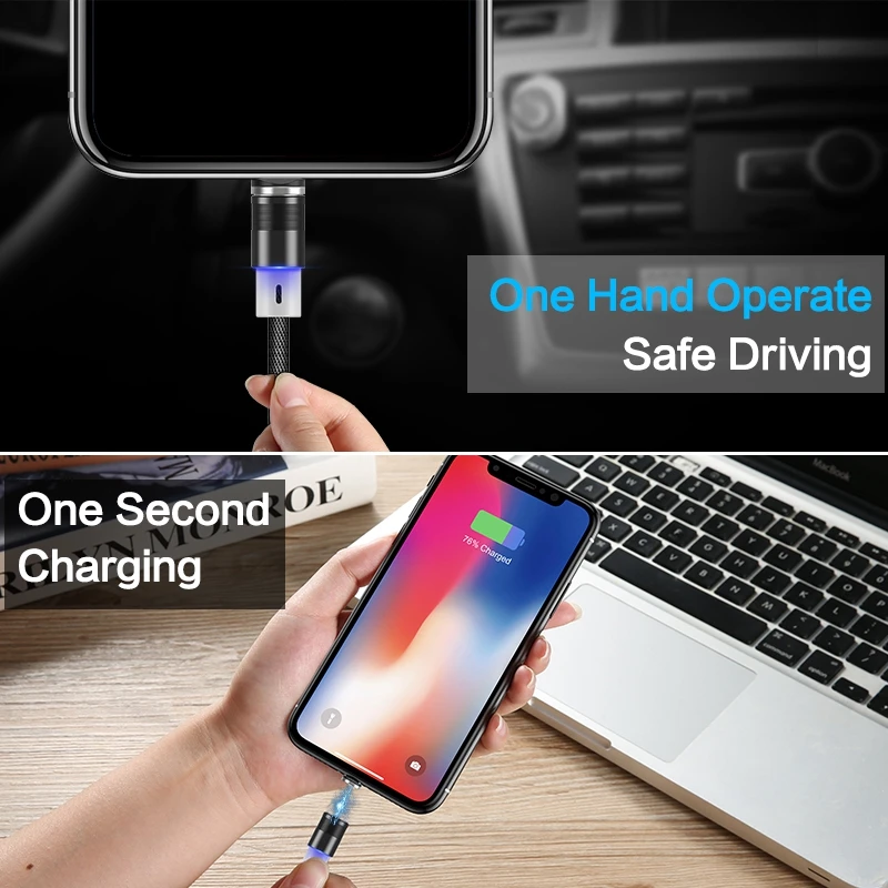 FLOVEME светодиодный Магнит USB кабель для iPhone 6 6s 7 плюс Быстрая зарядка Кабо iPad X 8 5 SE