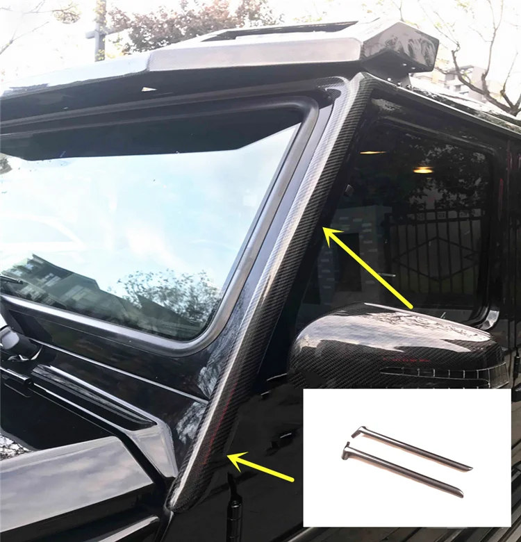 G class w463 карбоновая накладка на переднее окно для W463 G500 G55 G63 G65 карбоновая накладка на переднюю колонку Addon