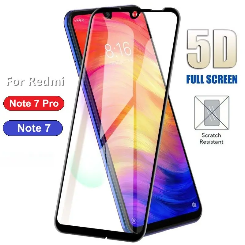 Полное покрытие стекло для Xiaomi Redmi Note 7 Pro Global смартфон note Защита экрана 5D защитная