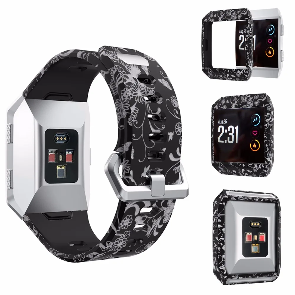 Bemorcabo для Fitbit ионический ремешок, мягкий силиконовый спортивный DIY Сменные аксессуары браслет ремешок с чехлом для Fitbit Ionic