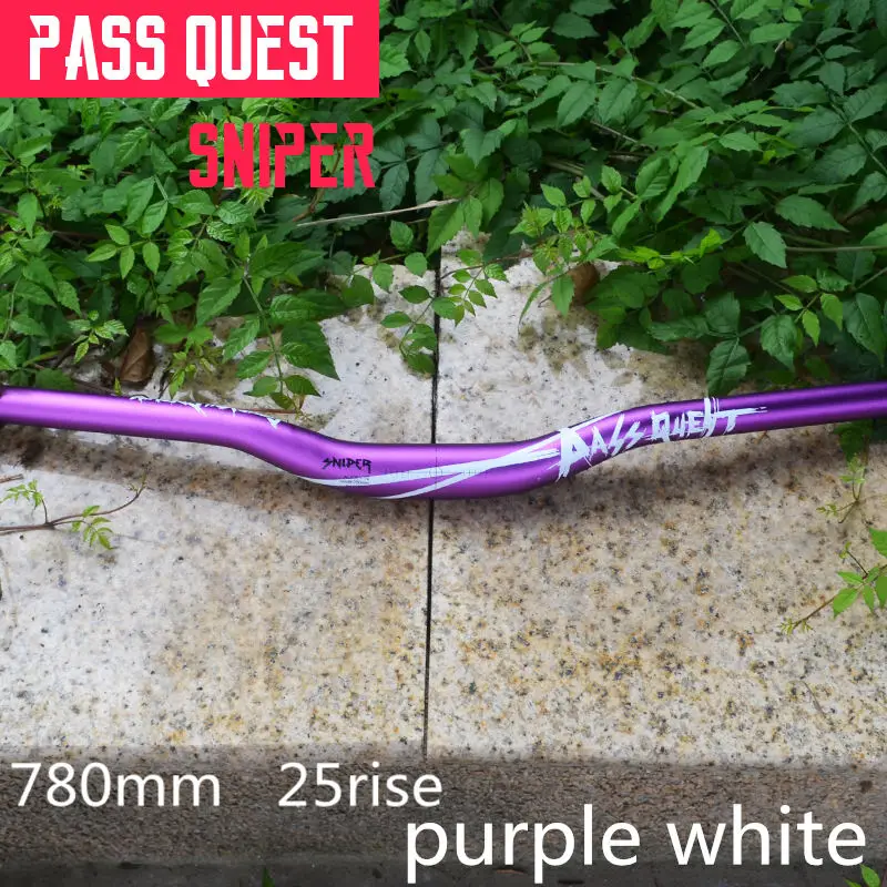 Pass Quest SNIPER руль для велосипеда 720 мм/780 мм алюминиевый сплав MTB 31,8 mmAM DH FR ENDURO руль 8 цветов - Цвет: 780mm purple white