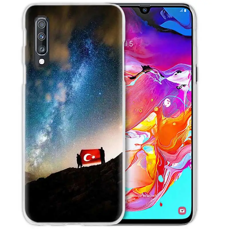 09 Турция чехол с флагом для samsung Galaxy A50 A70 A20e A40 A30 A20 A10 A8 A6 плюс A9 A7 Прозрачный жесткий чехол для телефона с изображением волка Coque Капа - Цвет: 09