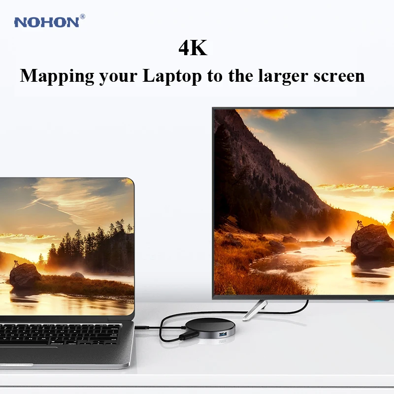 USB-концентратор Nohon USB Type-C 80 Вт 7 в 1 HDMI Thunderbolt 3 | Мобильные телефоны и аксессуары