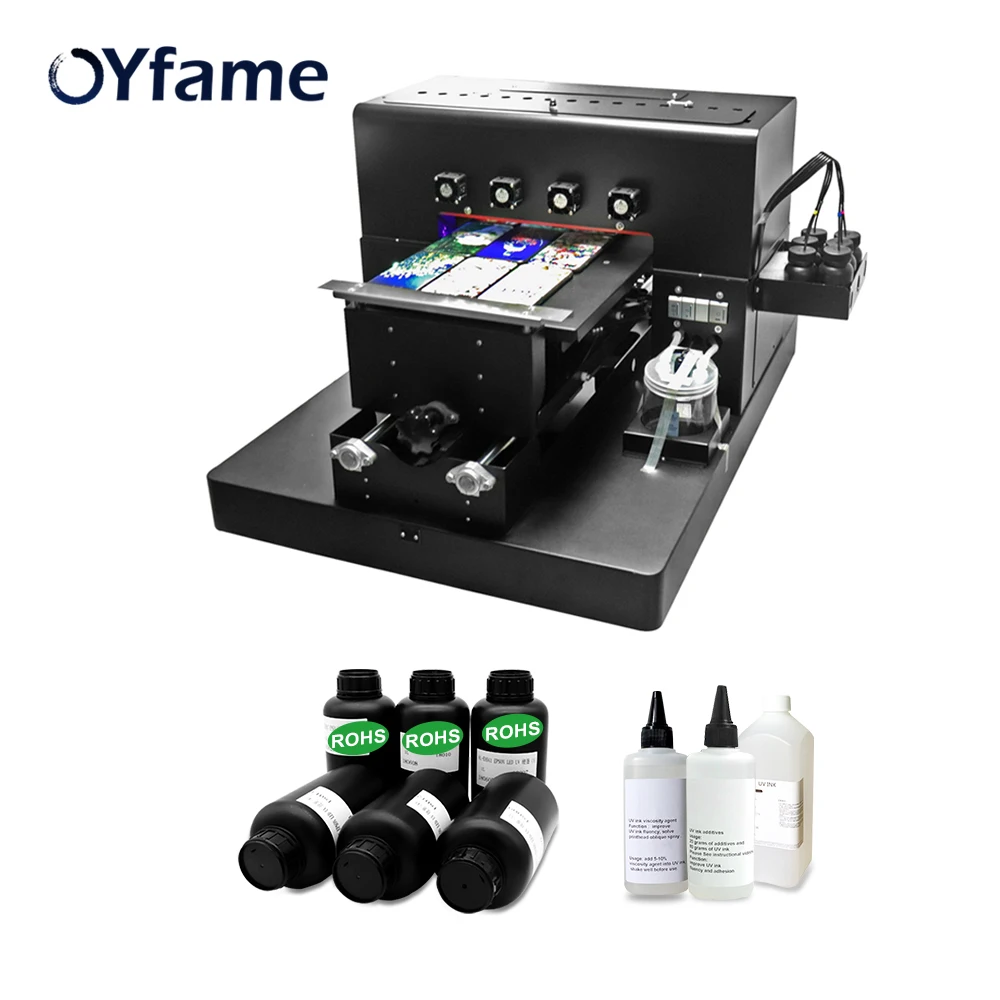 

OYfame R1390 A3 size LED UV Printer A3 UV Flatbed Printer 6 Colors For Metal Wood Plastic Case T-shirts Phone Case Pen