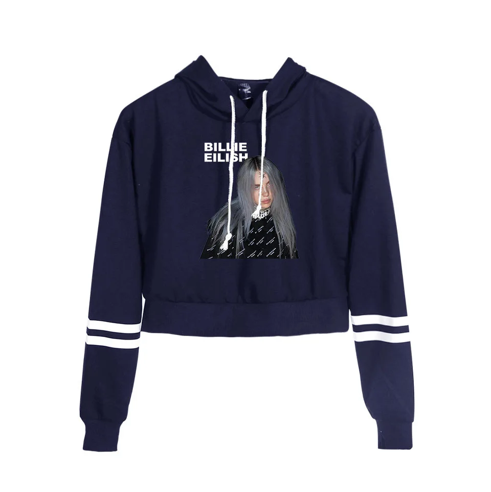 Billie Eilish, толстовки в стиле хип-хоп, женские, с капюшоном, на завязках, с длинным рукавом, укороченные свитшоты, повседневный пуловер, укороченный топ, верхняя одежда