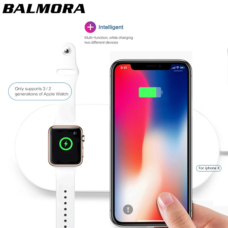 BALMORA для iPhone X 8 plus Беспроводной Зарядное устройство быстрой зарядки наручных