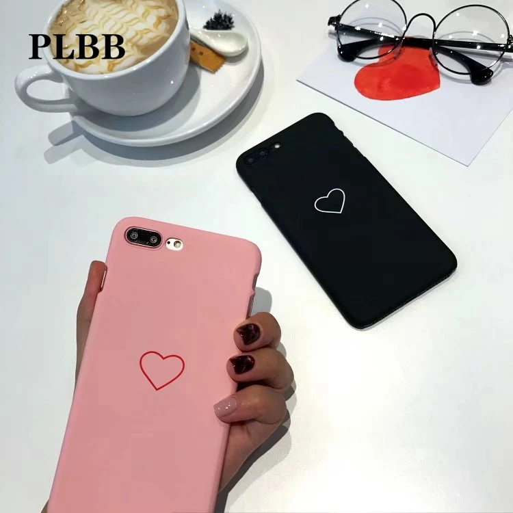 Роскошный чехол PLBB с сердечками для iPhone 7 8 6 6s Plus модный Матовый Жесткий из