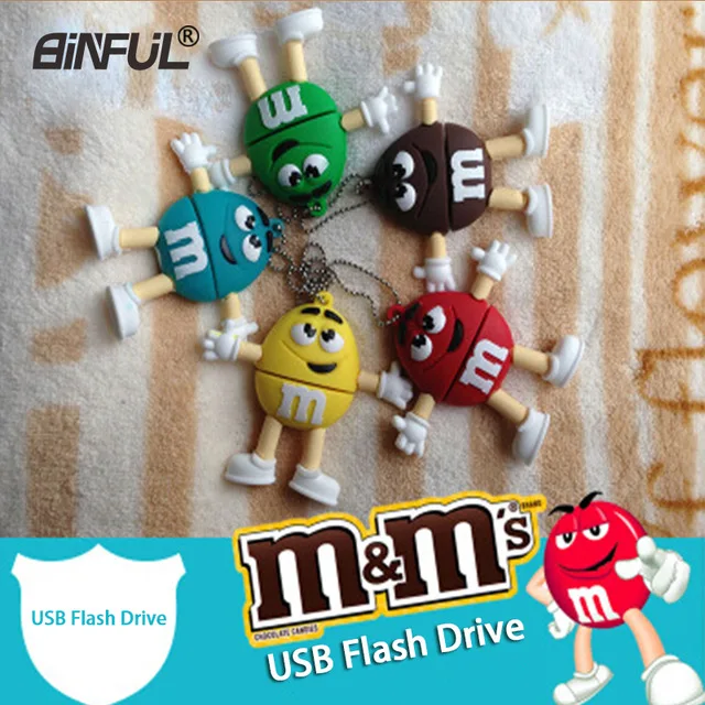 HOT chocolate M&ampM USB Flash Drive pen drive 4GB 8gb 16gb 32gb 64gb Stick memory Pendrive U Disk creative Gift new arrival | Компьютеры