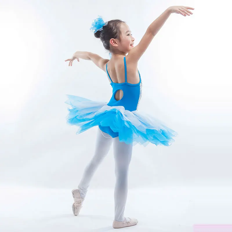 Новейшее бледно-голубое платье с блестками детское балетное платье-пачка для