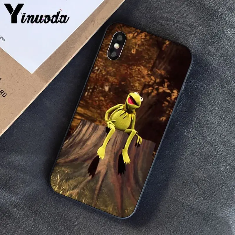 A8 Yinuoda Kermit лягушка Забавный DIY печать рисунок чехол для телефона для iPhone 8 7 6 6S 6Plus X XS MAX 5 5S SE XR 10 чехол s - Цвет: A8