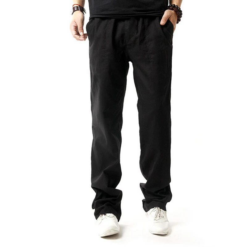 Новые летние льняные пять цветов повседневные штаны мужская твердые тонкие