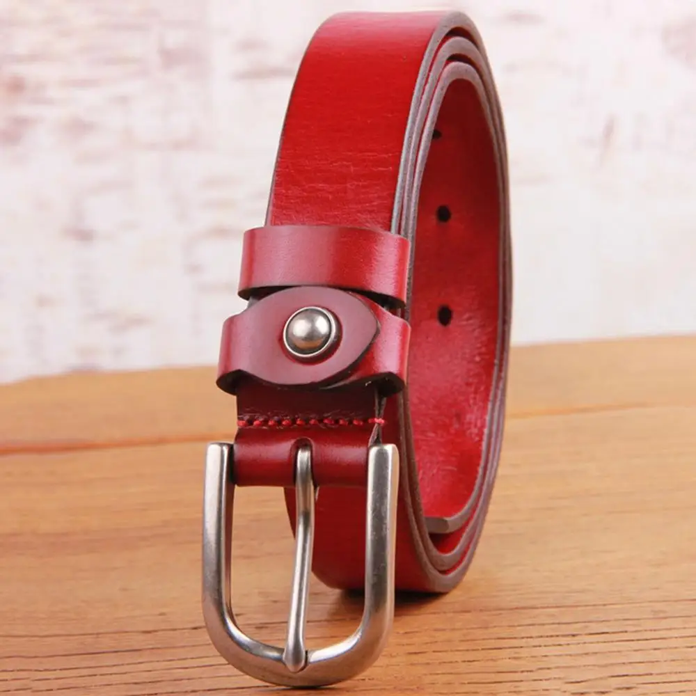 FAJARINA Top Quality 100% Pure Cow Skin Leather Belt Ladies Design Retro Pin Style Buckles Cowhide Belts for Woman Jeans FJ18004
