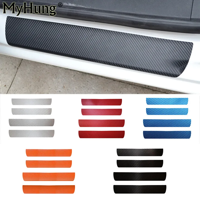 4 шт. накладка на пороги автомобиля педали для Peugeot 408 2014 2016 стикер из углеродного
