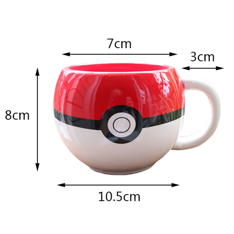 Новинка, 320 мл, мультяшная кружка Pokemon Poke Ball, Пикачу, рукоятка, керамическая кружка для воды, молока, чая, кофе, чашка для детей, подарки-сюрприз