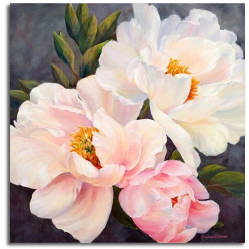 Алмазная мозаика белые цветы картины со стразами и стразы для рукоделия вышивка