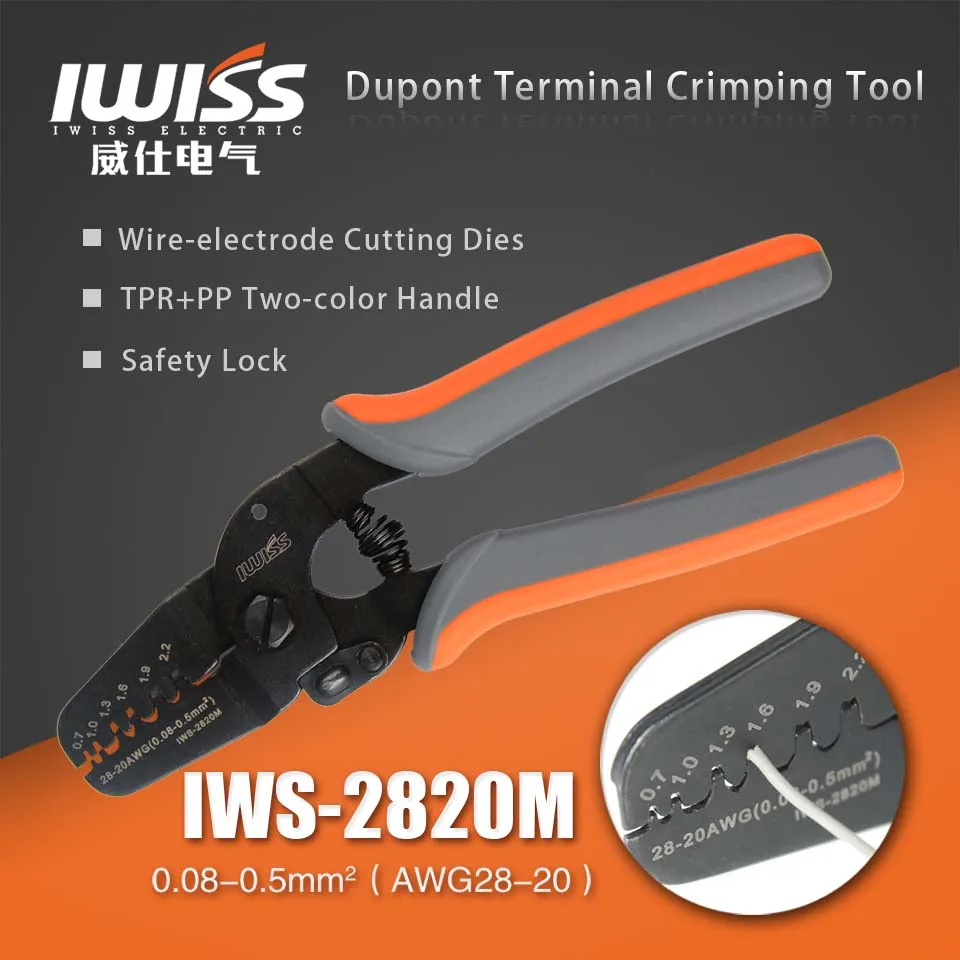 IWS-2820M IWISS ручные обжимные инструменты для обжима 28-20AWG JAM, Molex, Tyco, JST терминалы и разъемы - Цвет: IWS-2820M