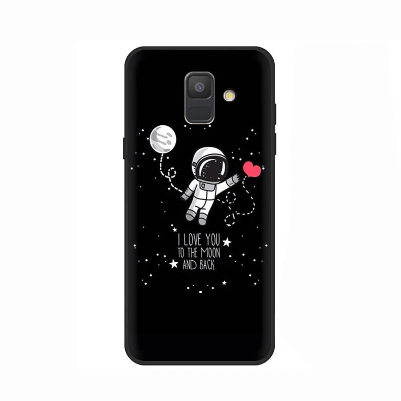 B12 Space Love Луна астронавт мягкий чехол для мобильного телефона чехол для samsung Galaxy A6 7 8 9 A10 30 40 50 70 J6 - Цвет: B12