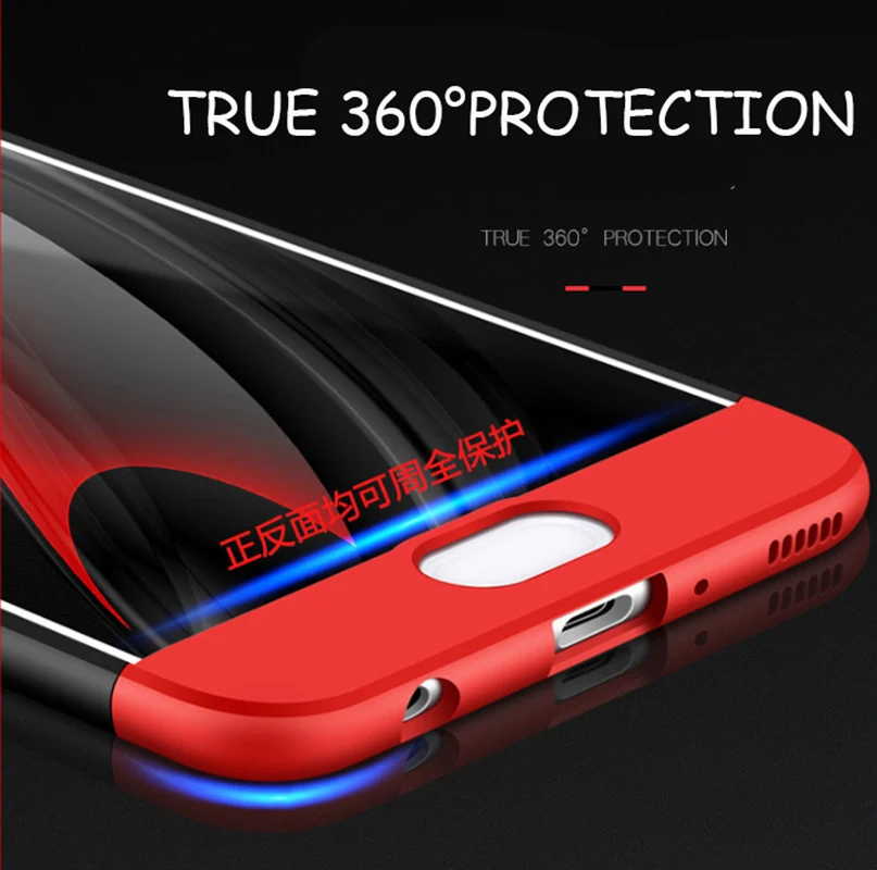 360 Degree Phone Bag Case For Huawei P8 P9 P10 Lite Plus With Tempered Glass Honor 8 9 Protect Cover |