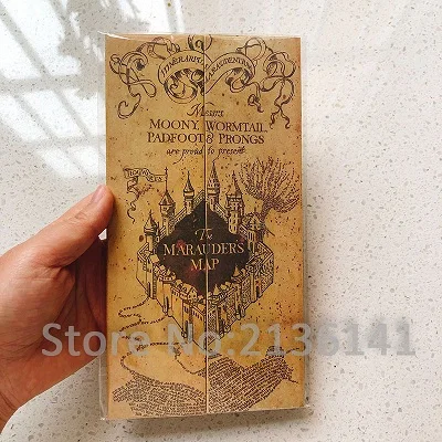 Marauders Map Карта мародера/письмо хогварта/Платформа 9 3/4 билетов Гарри волшебник Рон Хедвиг Гермиона Кинг-кросс железнодорожная станция - Цвет: Marauders Map