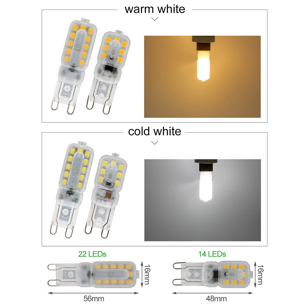 Миниатюрная светодиодная лампочка XUNATA G9 5 вт 8 фотолампочка 220/230/240 в высокая