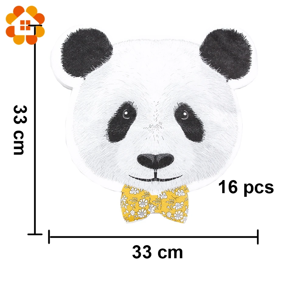 Милые одноразовые бумажные салфетки серии Panda вечерние для свадеб дней рождения