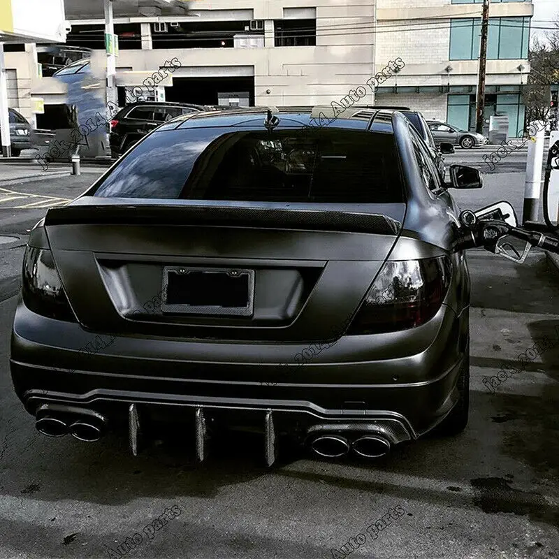 FIT FOR 2008 2009 2010 2011 BENZ C63 AMG BIG FIN REAL CARBON FIBER REAR BUMPER DIFFUSER | Автомобили и мотоциклы