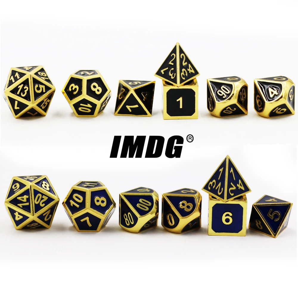 IMDG 7 шт./компл. креативная РПГ игра игральные кости многогранные металлические DND