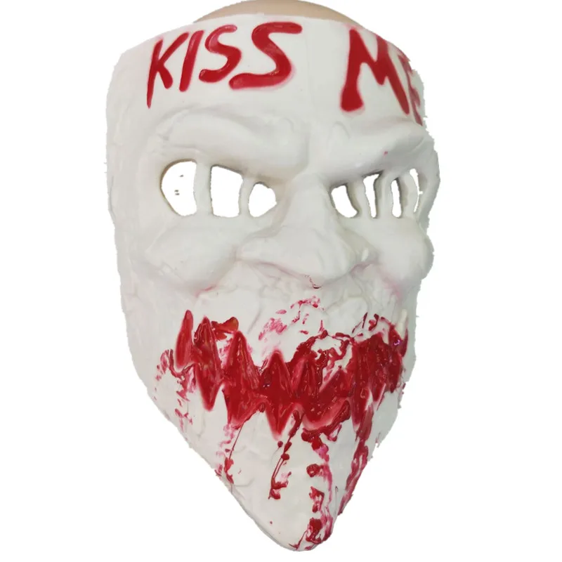 С надписью Kiss Me (Поцелуй чистки Маска Костюм Хэллоуин ужас череп PVC взрослый