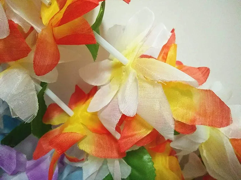 12 шт./лот 2018 гавайское ожерелье леи тропический Luau гавайские шелковые цветы Lei