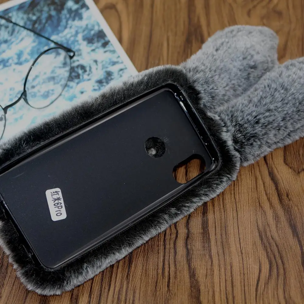 Чехол из кроличьего меха для Xiaomi Redmi 6 Pro S2 6A 5A 5 Plus 4 Note 7 Prime GO 8 8A 8T K30 9S 9 Max теплые