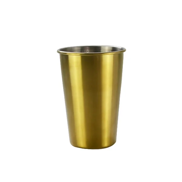 golden Шикарные кофейные кружки из нержавеющей стали, чашка для молока, чая, сока, пива, серебряная, розовая, Золотая прочная чашка с силиконовой крышкой, не обжигающая втулка 500 мл - Цвет: golden