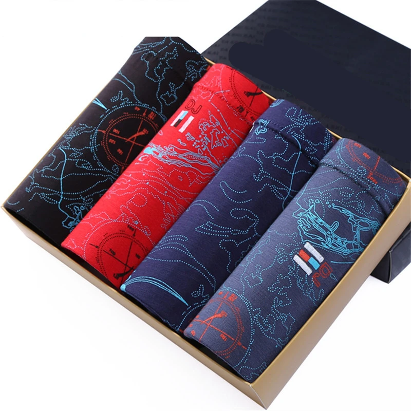 Мужские трусы брифы 4 шт./лот из модала мужские большого размера с выпуклым