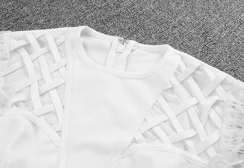 2018 г. зимние элегантные Для женщин белые сетчатые Русалка Мини платье