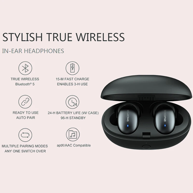 1more наушники вкладыши TWS Bluetooth 5 0 в ухо наушник E1026BT я правда Беспроводной