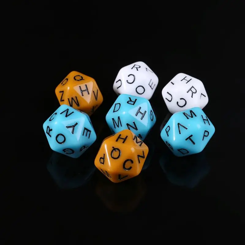 7 шт./компл. 20-Sided D20 английские буквы алфавита циферблаты аксессуары для