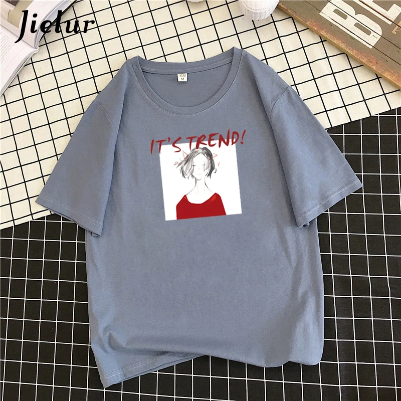Jielur женские футболки с рисунком для девочек футболка буквенным принтом женская