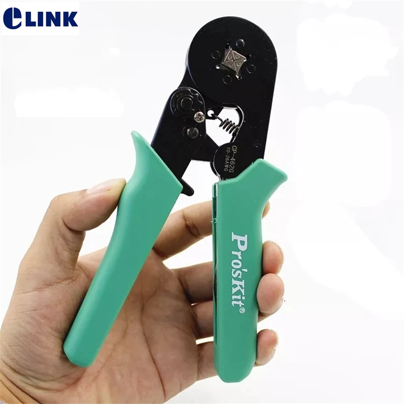 

Pro'skit CP-462G Adjustable Square Wire Crimper Wire Ferrule Crimp Tool-Square Crimping Pliers Practical Line Pressing tool line