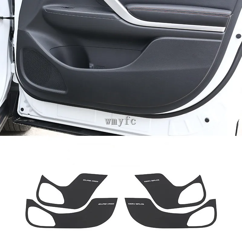 

Car Door Inner Side Anti-kick Anti Kick Protective Carbon Fiber Plate Leather mat for Mitsubishi Eclipse Cross 2018 2019